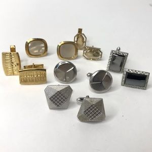 Cuff links Lot (6) Vintage Gold Silver Tone